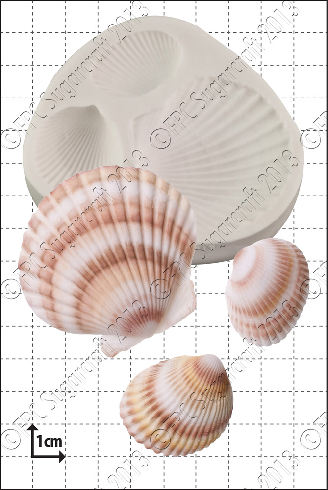 'Large Shells' Silicone Mould by FPC Sugarcraft - www.fpcsugarcraft.co.uk